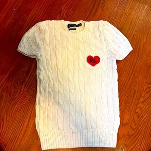 “I love RL” Cotton cable T-shirt sweater